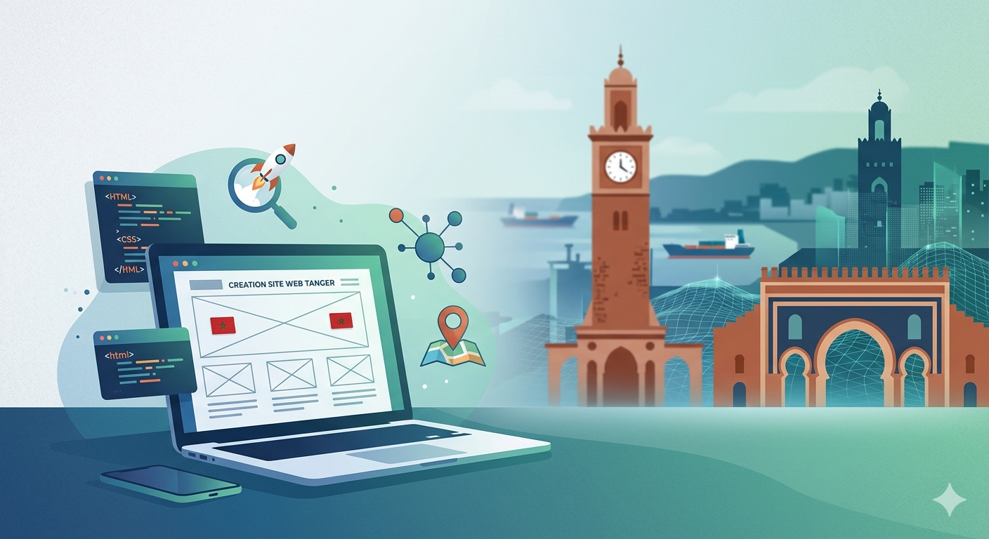 Expert en création de site web à Tanger présentant une interface moderne et optimisée SEO pour entreprise locale